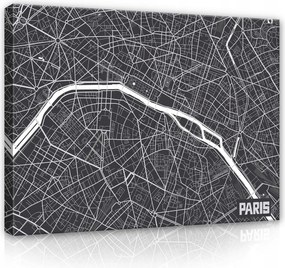 Vászonkép 100x75 Párizs térkép Párizs város minimalizmus geometria Franciaország utazás