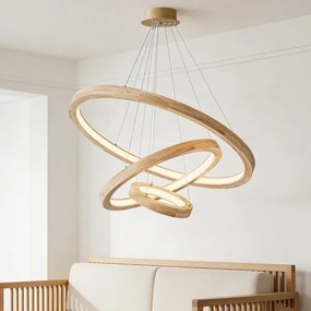 Brilagi - LED függeszték kábelen UMEA WOOD LED/45W/230V átm. 60 cm gumifa