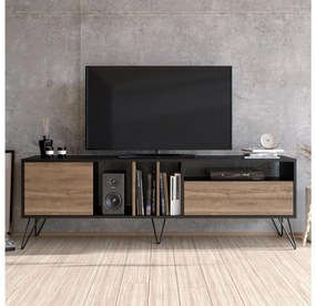 TV asztal/Szekrény Mistique 180 (dió + fekete) . 1102365