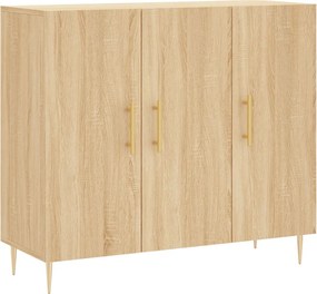 vidaXL sonoma tölgy színű szerelt fa tálalószekrény 90 x 34 x 80 cm