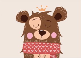 Kép - Teddy maci piros sállal (70x50 cm)