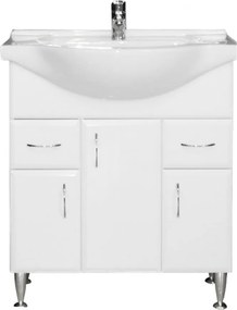 Bianca Plus 75 alsó szekrény mosdóval, magasfényű fehér színben