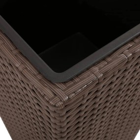 3 db barna polyrattan kerti magaságyás
