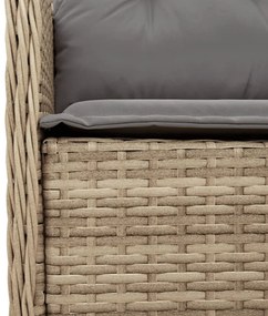 2 db vegyes bézs polyrattan kerti szék párnával