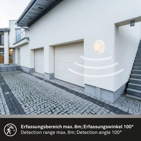 Brilo - LED újratölthető kültéri fali lámpa érzékelővel LED/4W/5V 4400 mAh IP44 fehér