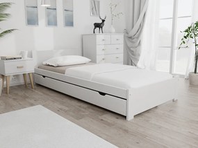 Ágy IKAROS 90 x 200 cm, fehér Matrac: Coco Maxi matrac 20 cm, Ágyrács: Lamellás ágyráccsal