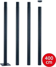 Brilagi - 4 m-es antracit fém tartórúd kültéri lámpaoszlophoz, Ø 58 mm