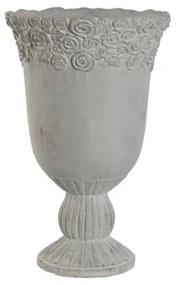 Antikolt szürkés fehér cement kaspó 31x49 cm