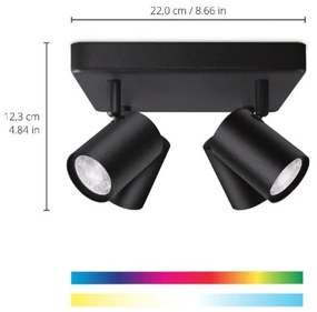 WiZ - LED RGBW Dimmelhető spotlámpa IMAGEO 4xGU10/4,9W/230V fekete Wi-Fi