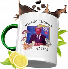 Donald Tusk Zöld Bögre Ajándék Nyomtatott Fotóval