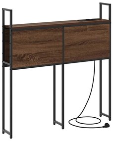 Tárolós Fejtámla Töltő Állomással barna tölgy 75 cm Faanyag