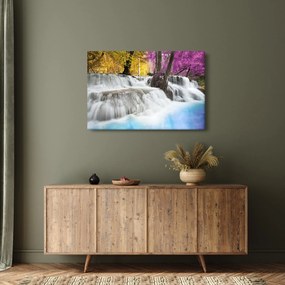 Egy kép Erawan vízeséséről az erdőben (90x60 cm)