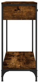 füstös tölgy színű szerelt fa tálalóasztal 75 x 34,5 x 75 cm