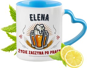 Elena Kék Bögre Szív Alakú Füllel Kávé Ajándék