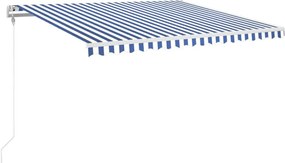 vidaXL kék/fehér automata szélérzékelős és LED-es napellenző 400x350cm