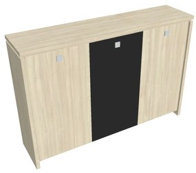 Verno közepes gardrób 188 x 46 x 130 cm, kombinált ajtó, akác / fekete