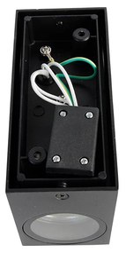 2 db modern fekete fali lámpa készlet 2-es IP44 - Baleno