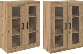 vidaXL Fali Szekrények 2 pcs kézműves tölgy 69,5 x 34 x 90 cm Faanyag