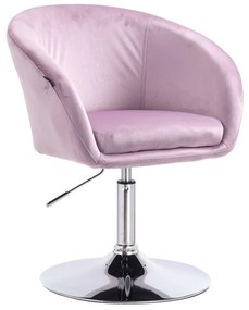 HR8326N Halványlila modern velúr szék krómozott lábbal