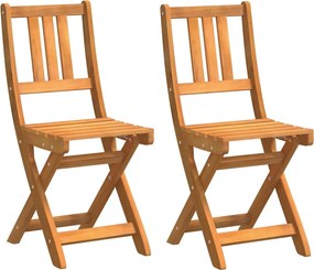vidaXL Kerti Szék 2 pcs Olaj Természetes 40 x 42 x 85 cm Tömör Akácfa