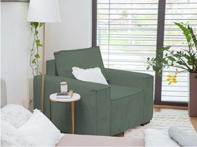 Fotel lábtartóval SMART SET, sötétzöld
