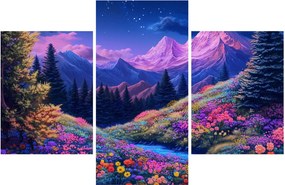 Kép - Lila táj teljes holdfénynél (90x60 cm)