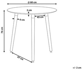 Fehér Kerek Étkezőasztal 80 cm BOMA Beliani