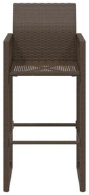 2 db barna polyrattan kerti bárszék