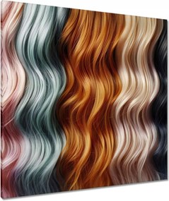 Vászonkép 90x90 Haj különböző színek Fodrászat
