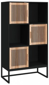 fekete szerelt fa magasszekrény 70 x 35 x 125 cm