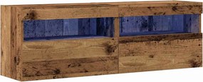 vidaXL TV Fali Szekrény 2 pcs Régi fa 60 x 30 x 40 cm Faanyag