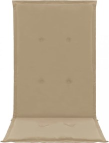 2 db bézs szövet kerti magas háttámlájú székpárna 120x50x3 cm