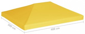sárga pavilon-tetőponyva 270 g/m² 4 x 3 m