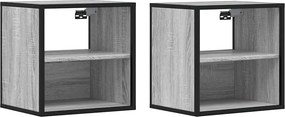 vidaXL 2 db szürke sonoma színű fali éjjeliszekrény 40 x 31 x 39,5 cm