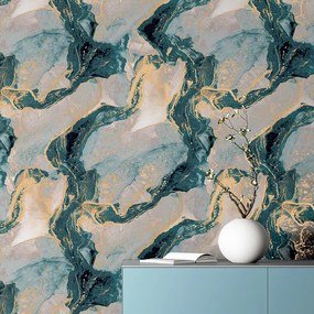 Arthouse Signature 1 Abstract Marble arany-fehér márvány mintás papír tapéta – 693404