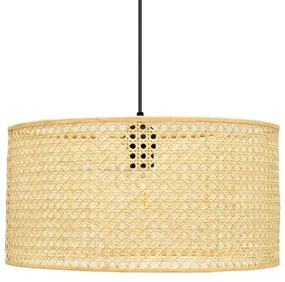Csillár zsinóron ALBA 1xE27/15W/230V á. 40 cm rattan/fekete