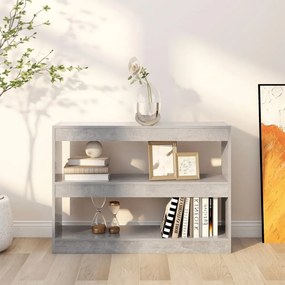betonszürke térelválasztó könyvszekrény 100 x 30 x 72 cm
