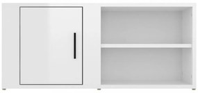 2 db magasfényű fehér szerelt fa TV-szekrény 80x31,5x36 cm