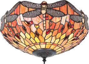 Endon klasszikus tiffany mennyezeti lámpa dragonfly flame sokszínű end70721