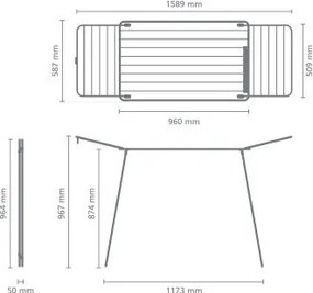 Matt fekete ruhaszárító 18 m HangOn Too – Brabantia