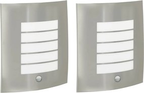 vidaXL Kültéri Fali Lámpa 2 pcs Ezüst 23.5 x 9 x 26 cm