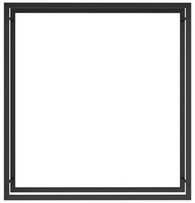 fekete acél tűzifatároló állvány 110x28x116 cm