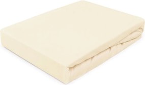 Krémszínű Jersey gumis lepedő 160x200 cm Lengyel Gyártó