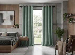 Fényzáró függöny DREAM VELVET 140x250 cm, zsályazöld Felfüggesztés: Hullámos sínszalag
