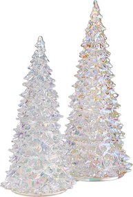 CRYSTAL LED üveg fenyő 29 cm gyöngyház szín