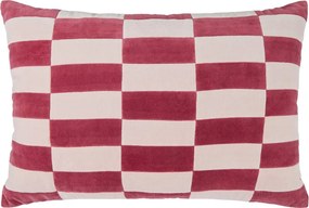 CHECKER VELVET párna 40x60cm , piros