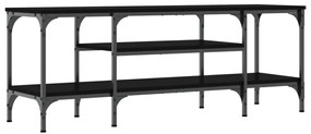 fekete szerelt fa és vas TV-szekrény 121x35x45 cm