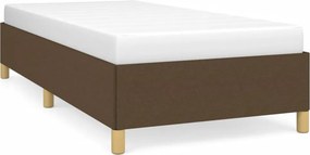 vidaXL sötétbarna szövet ágykeret matrac nélkül 100x200 cm