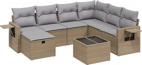 vidaXL 8 részes vegyes bézs polyrattan kerti ülőgarnitúra párnákkal