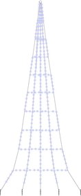 vidaXL LED Karácsonyfák talajráccsal 276 LED-del Kék 511 cm Fém